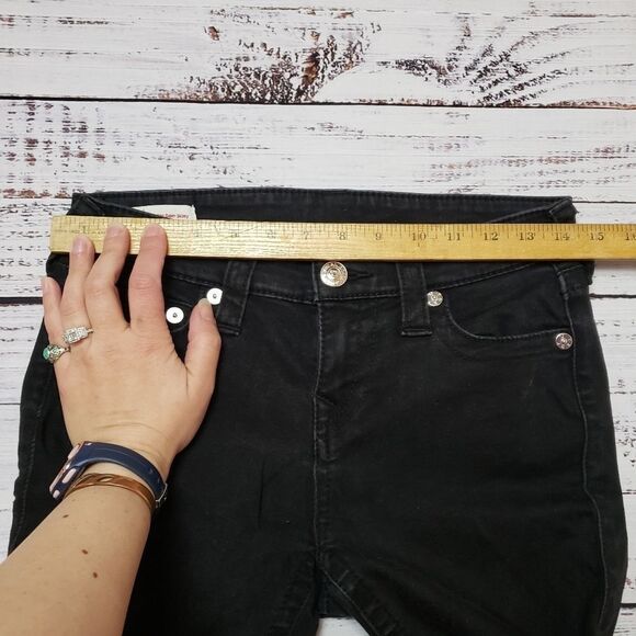 True Religion Halle Mid Rise Super skinny black jeans Size 28 - Picture 10 of 13
